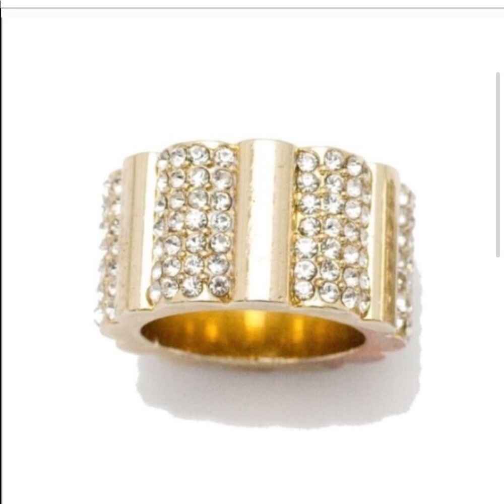 18k Gold Plated Metals Scallop Ring Size 7 Brand New